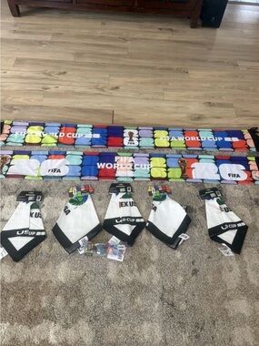 FIFA World Cup Kids Bibs Set - White with Black Trim